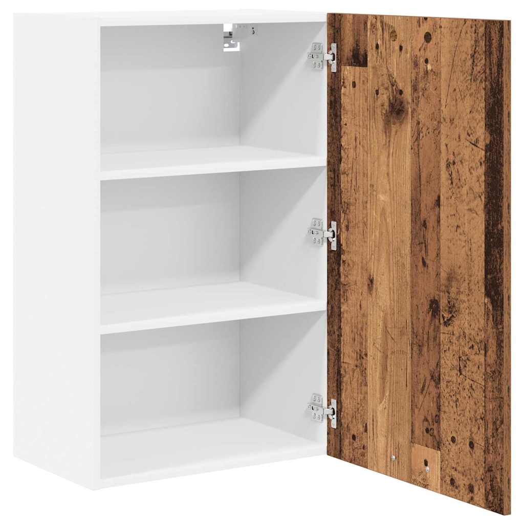 Hanging Cabinet Riga Old Wood and White 50 x 31 x 80 cm